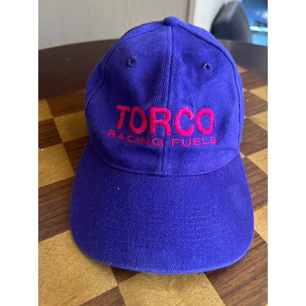 Vintage TORCO Racing Fuels Cap Hat Purple Embroidered Strapback USA